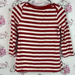 Cable & Gauge long sleeve stripes nautical Red and White Striped Long Sleeve Top